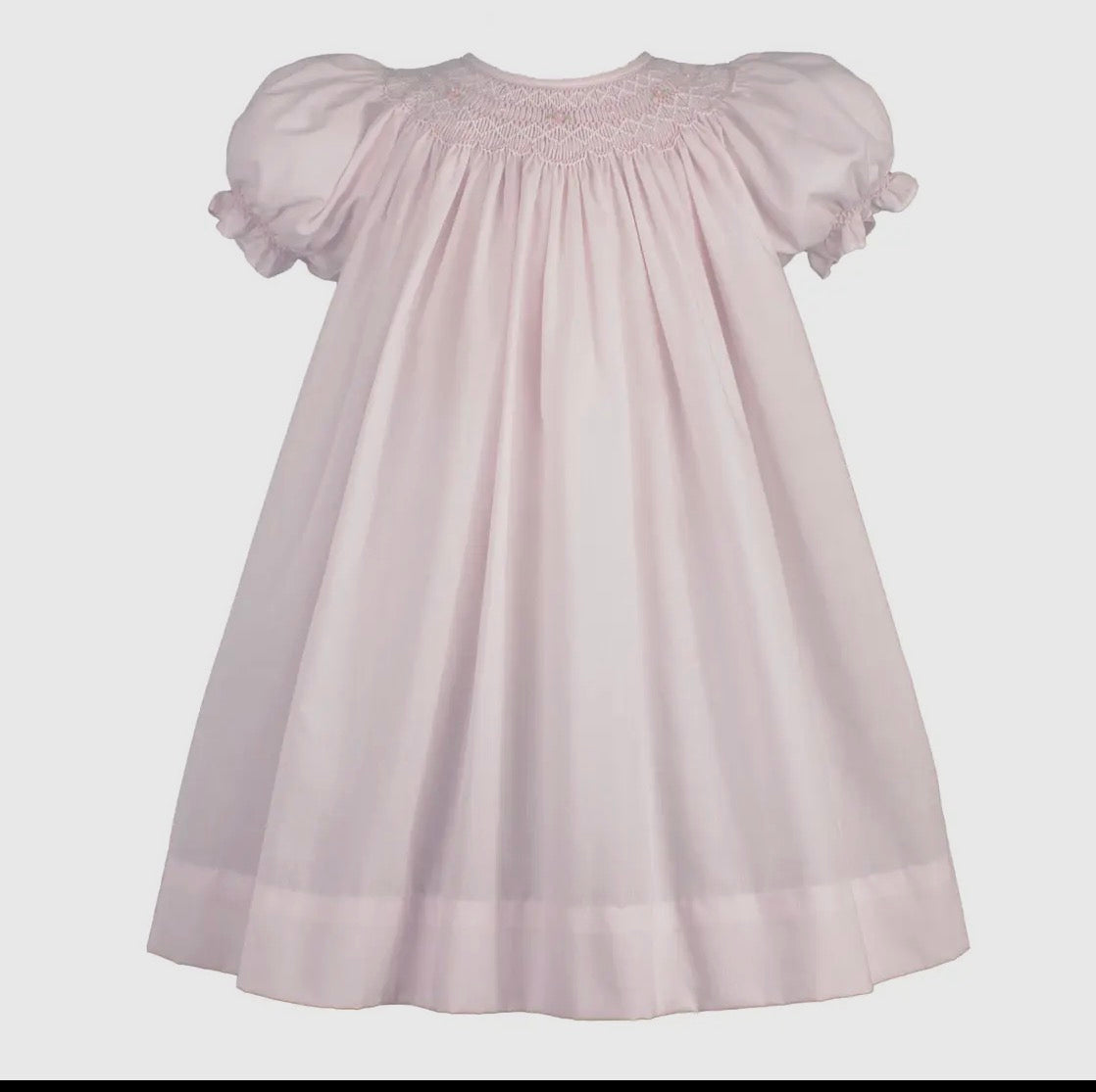 Petit Ami Bishop Smocked Dress with Pearls