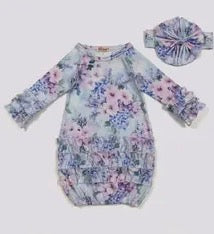Lilac Wisteria  Baby Ruffle Gown