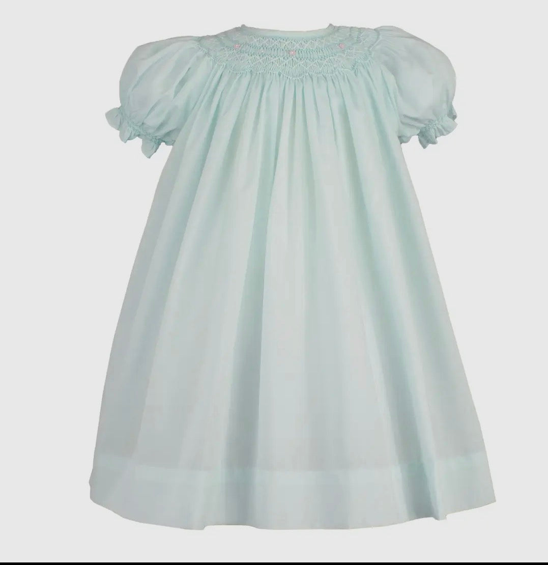Petit Ami Smocked Bishop with Pearls