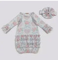 Scalloped Heart and Bow Baby Gown